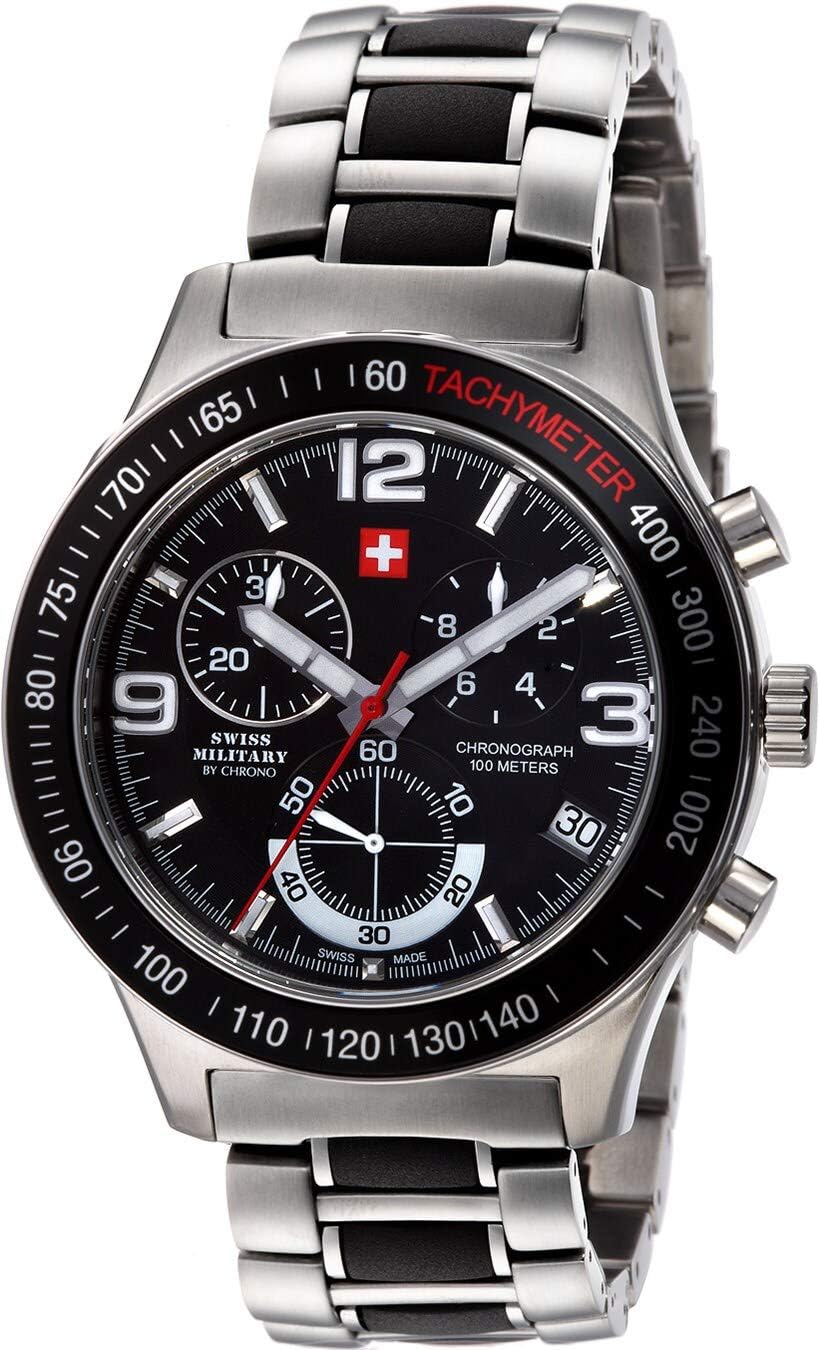 Swiss Military Mens Analogue Quartz Watch with Stainless Steel Bracelet SM34016.02
