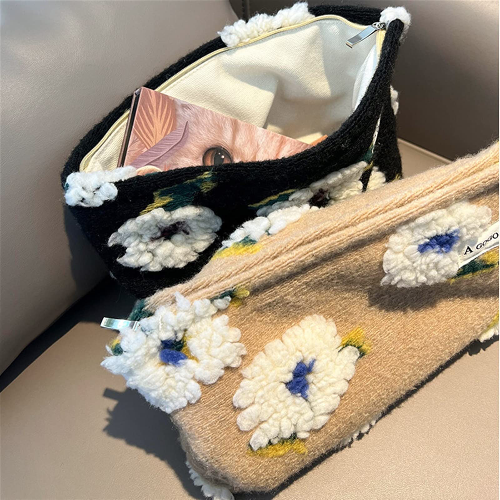 JINGYAN Borse da toilette Women Makeup Organizer Bags Flower Cosmetic Storage Bag Travel Portable Toiletry Beauty Case