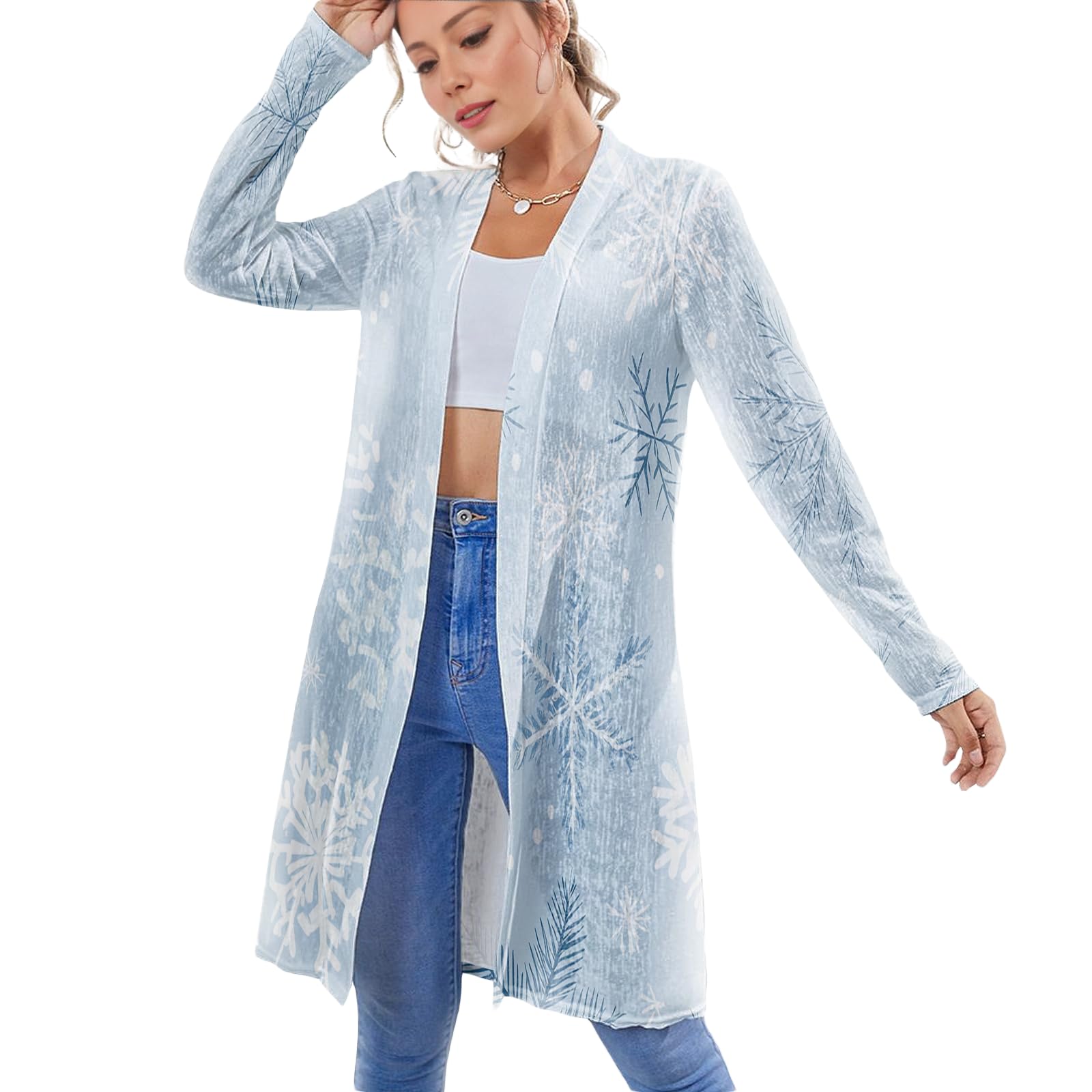 Summer Cardigan For Women Boho Trendy Lightweight Skin-Friendly Beach Cover Ups Open Front Long-Sleeved Outwear