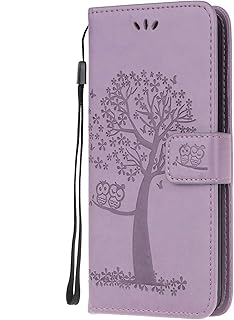 Thoankj Samsung Galaxy A71 Case, Flip Shockproof PU Leather Slim Fit Wallet Case Owl Tree with Stand Card Slot Holder Gel Bumper Folio Protective Cover for Samsung Galaxy A71 Phone Case Light Purple