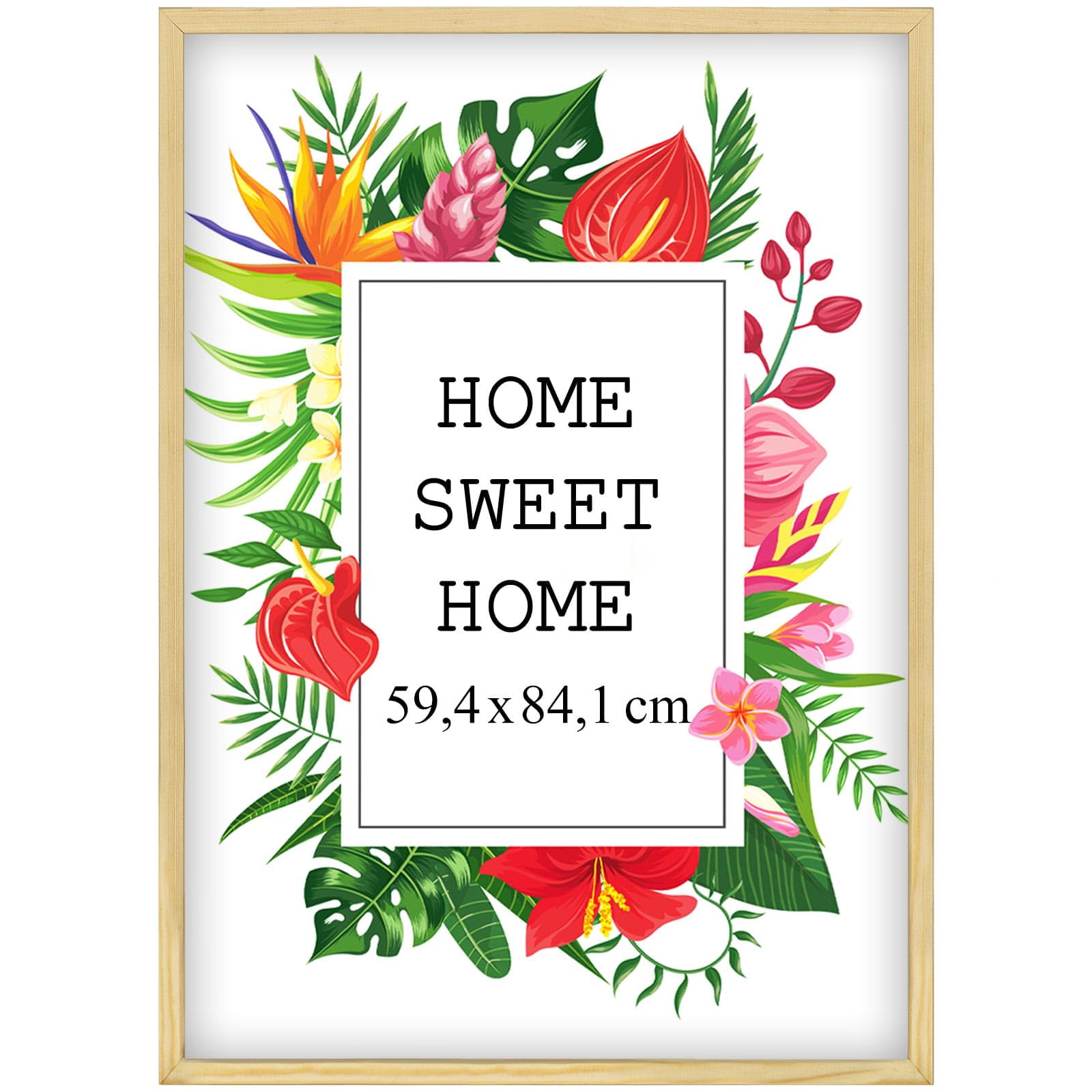 MG Design Natural Wooden Photo Frame A1 23.4 x 33.1 in (59.4 x 84.1 cm) โ Shatter-Resistant Acrylic Glass โ Wall Mount Portrait & Landscape