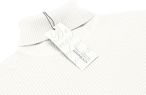 Miniatura 4 de COOFANDY - Suéter de punto para hombre, acanalado, entallado y con cuello de tortuga