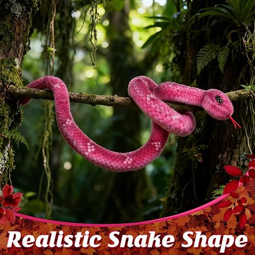 Miniatura 19 de Peluche de serpiente, animal de serpiente de peluche, serpientes de juguete pequeñas de 27 pulgadas para niños, serpiente de peluche gigante