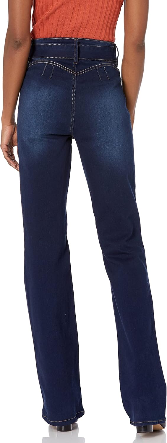dollhouse Women's Mini Flare Jeans with Self Belt