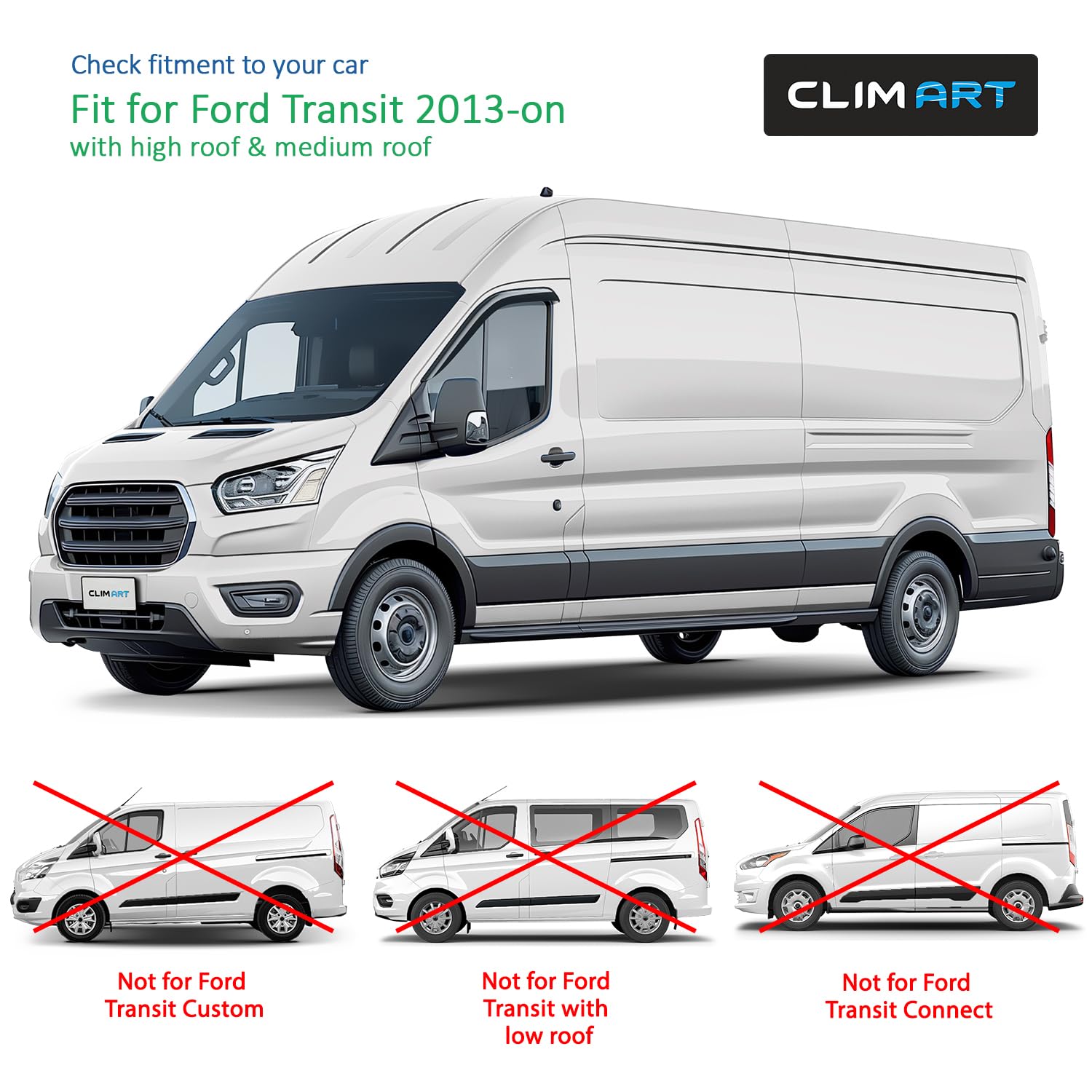 L+R Wind-Regenabweiser Für Ford Transit V363 2-tür Kasten FCD, FDD Ab