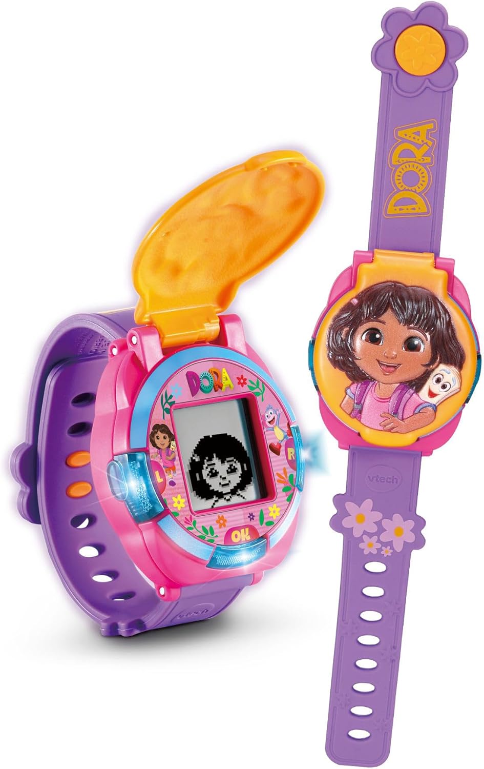 VTech Dora Interactive Clock Educational Children's Toy Purple