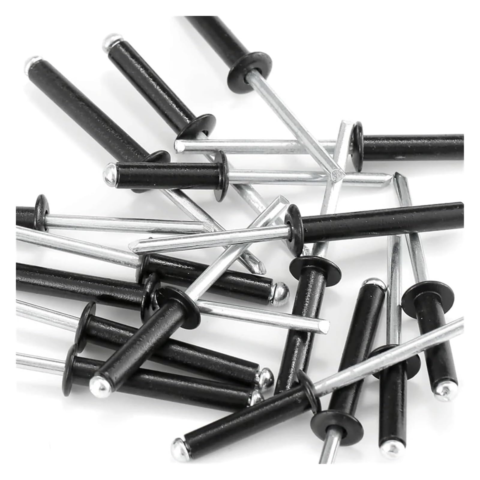 Rvets M2.4 M2.8 M3 M3.2 M4 M5 M6 Galvanoplastie Aluminium Noir Tête Ronde Rivet Tirer Ancre Tige en Acier Aveugle Mandrin Ancre D'échappement(10mm,M2.4 (100Pcs))