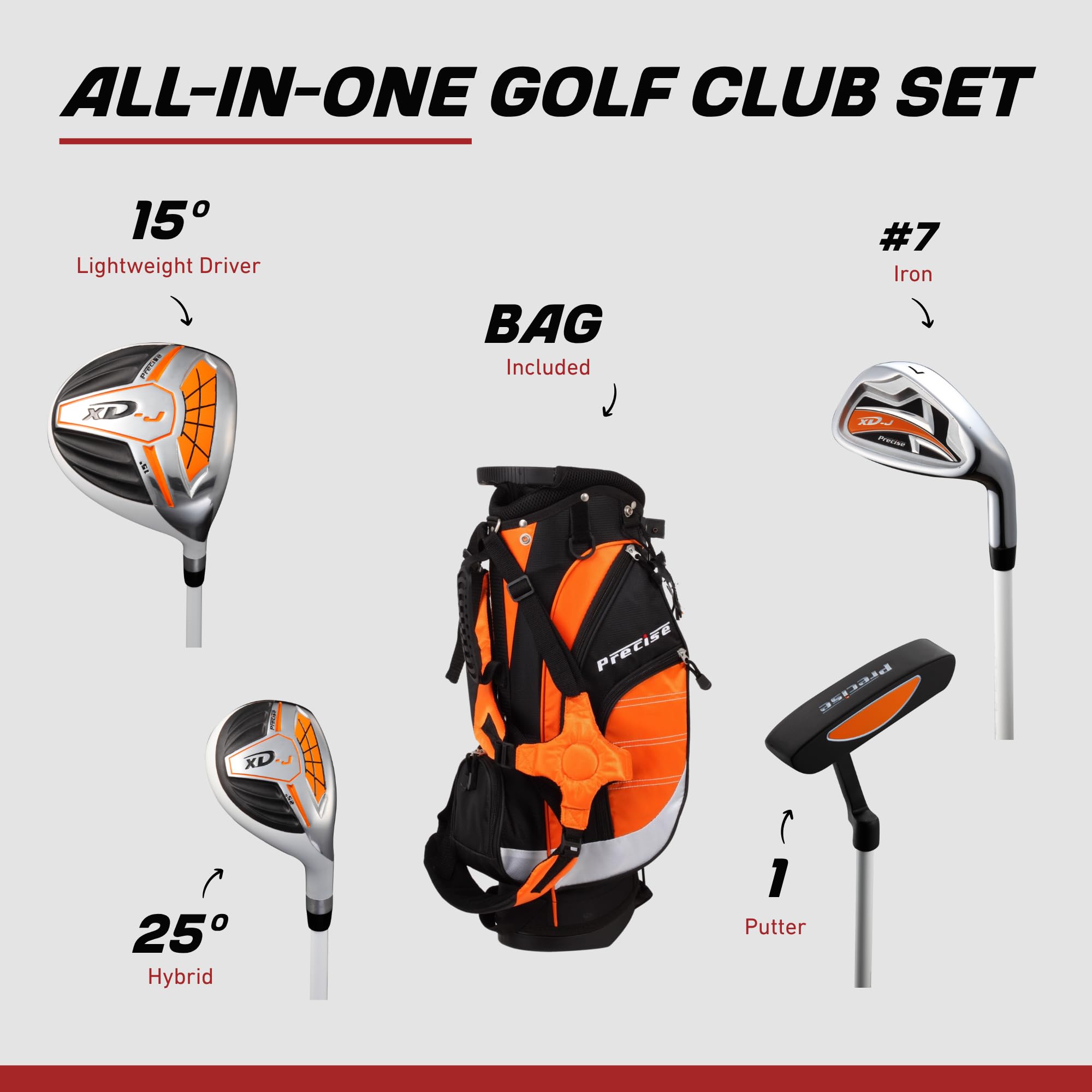 Precise XD-J Junior Complete Golf Club Set for Children Kids - 3