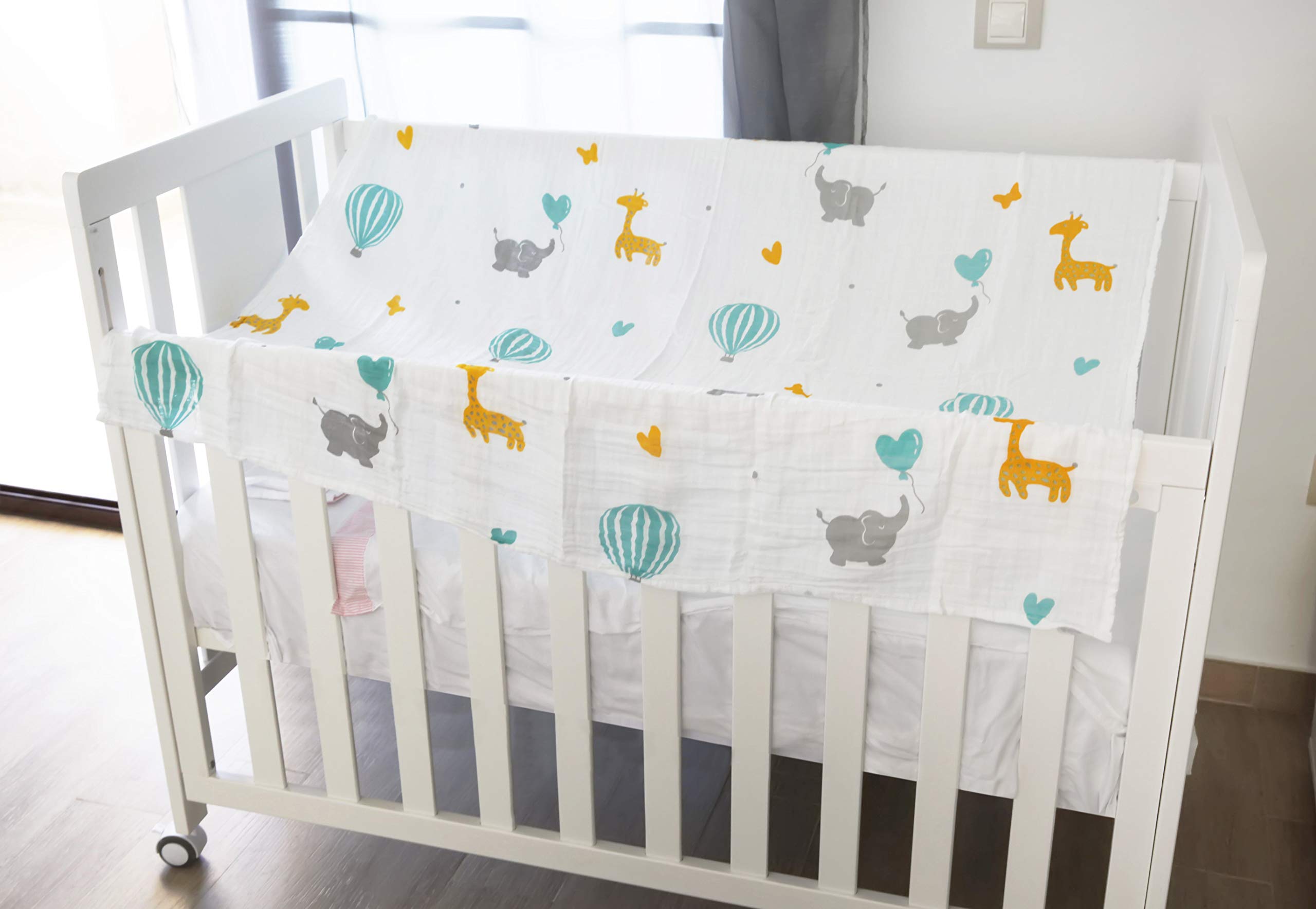 HOMYBABY® Mussola Bebe Cotone Biologico 120x120 - Coperta Neonato Salvietta Mantita