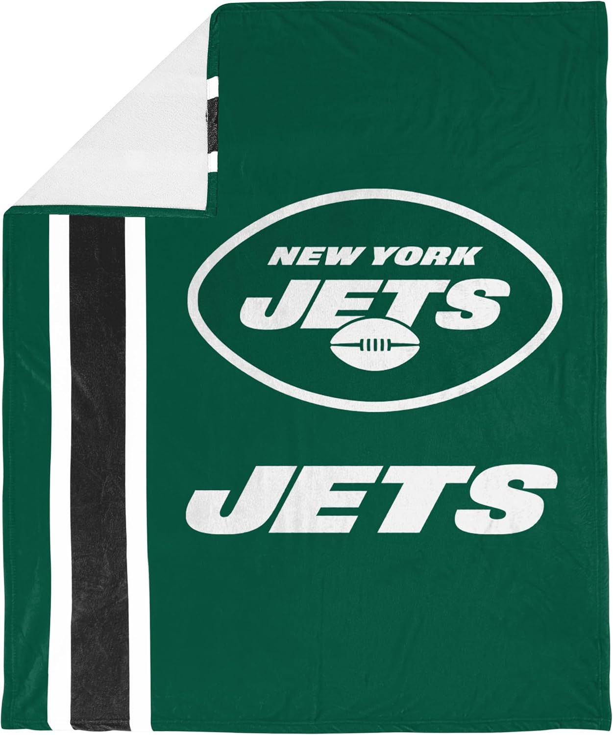 FOCO NFL Plush Soft Micro Raschel Throw Blanket, 50 x 60 New York Jets - Image 2