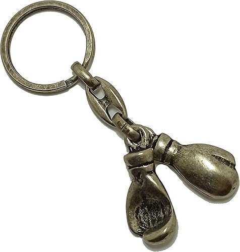 Miniatura 4 de Paquete doble de guantes de boxeo, llavero de color óxido de metal, llavero de lucha para clubes, Metal de óxido, normal