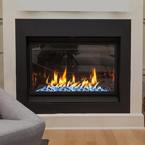 Miniatura 6 de Skyflame Cuentas de vidrio de fuego mezcladas de 10 libras para hoyo de fuego, chimenea y paisajismo, 12 pulgada, azul cobalto, hielo de cristal,