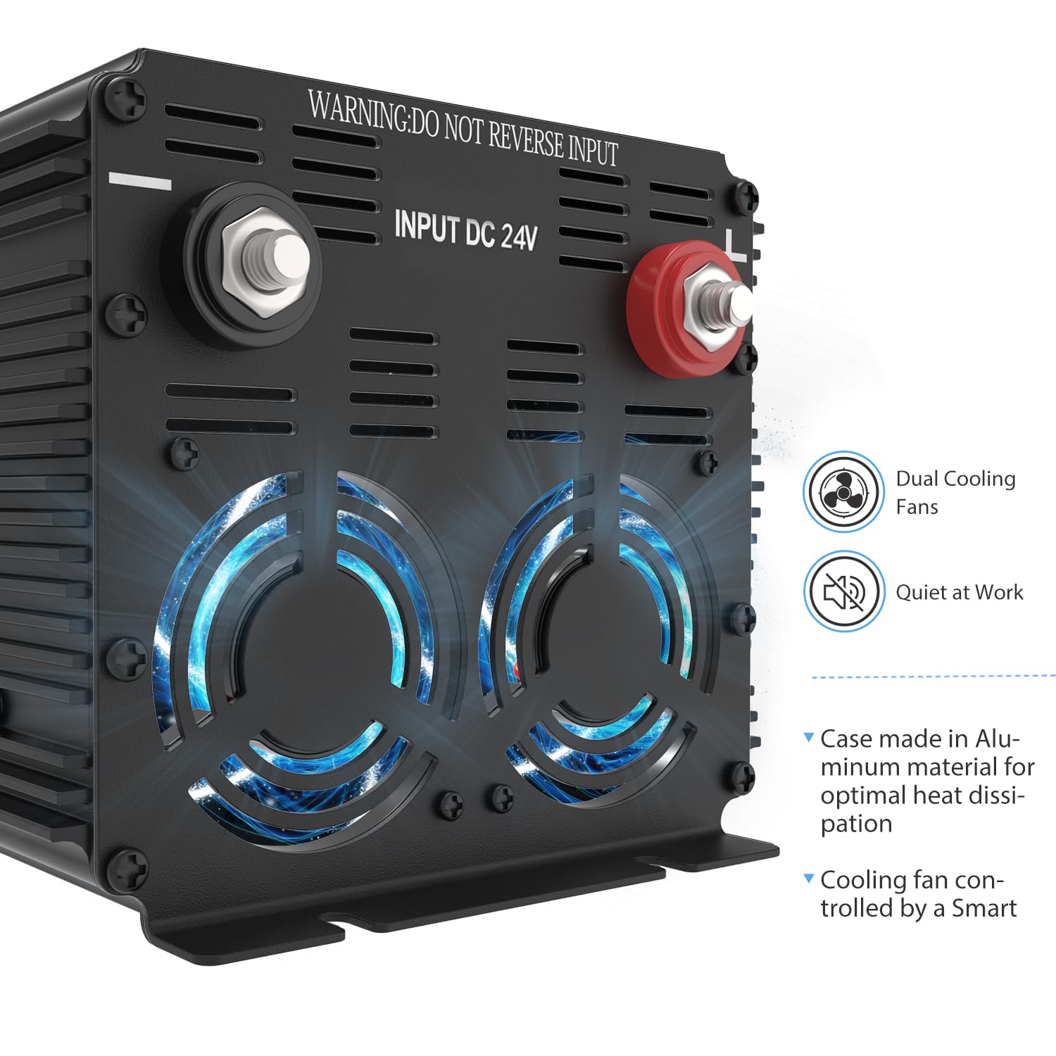 EDECOA 3000 W / 6000 W, inverter sinusoidale modificato 24 V/230 V, potenza nominale 3000 watt da 24 V CC a 230 V AC inverter solare con telecomando, interfacce USB e tipo C disponibili