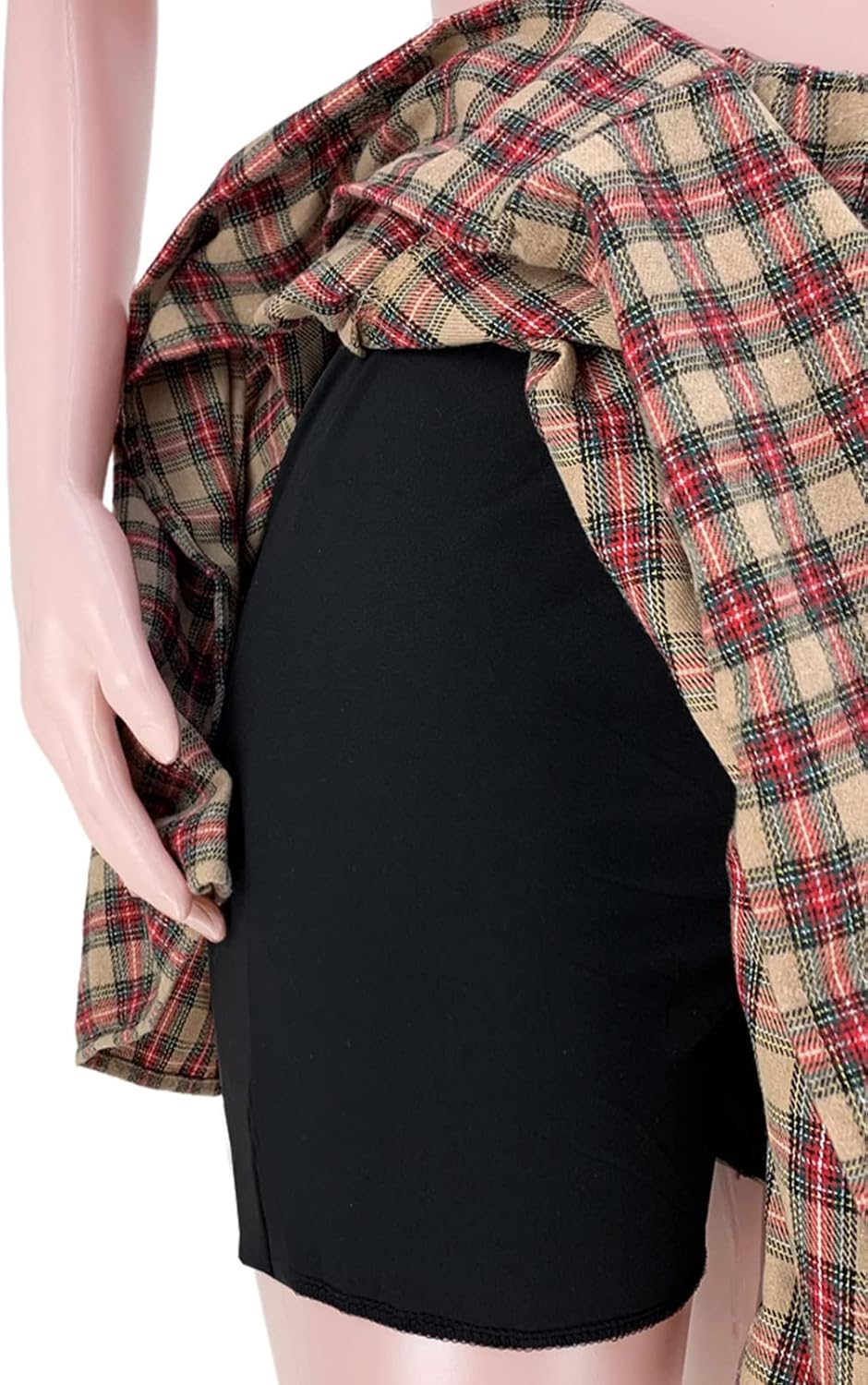 Women's Plaid Skorts Skirts - High Waisted Tie Front Pleated Summer Asymmetrical Skirt with Shorts - Image 3