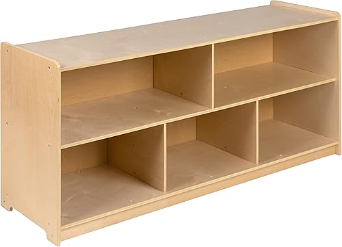 Flash Furniture Hercules - Armario de madera de 5 secciones para el aula escolar para uso comercial o doméstico, seguro, diseño apto para niños, 24