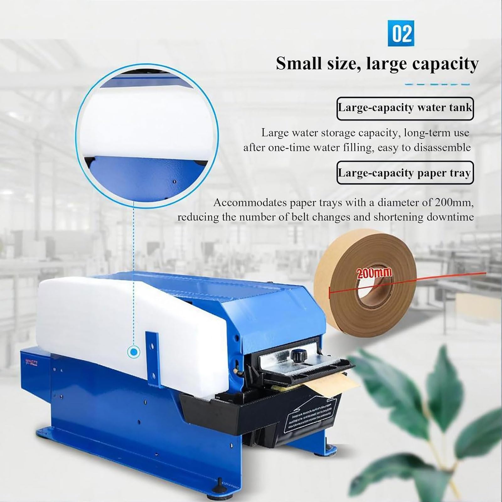 Dispenser di nastro attivato dall'acqua, taglierina manuale semiautomatica per nastro kraft, per sigillare cartoni in ufficio, magazzino e spedizione rapida