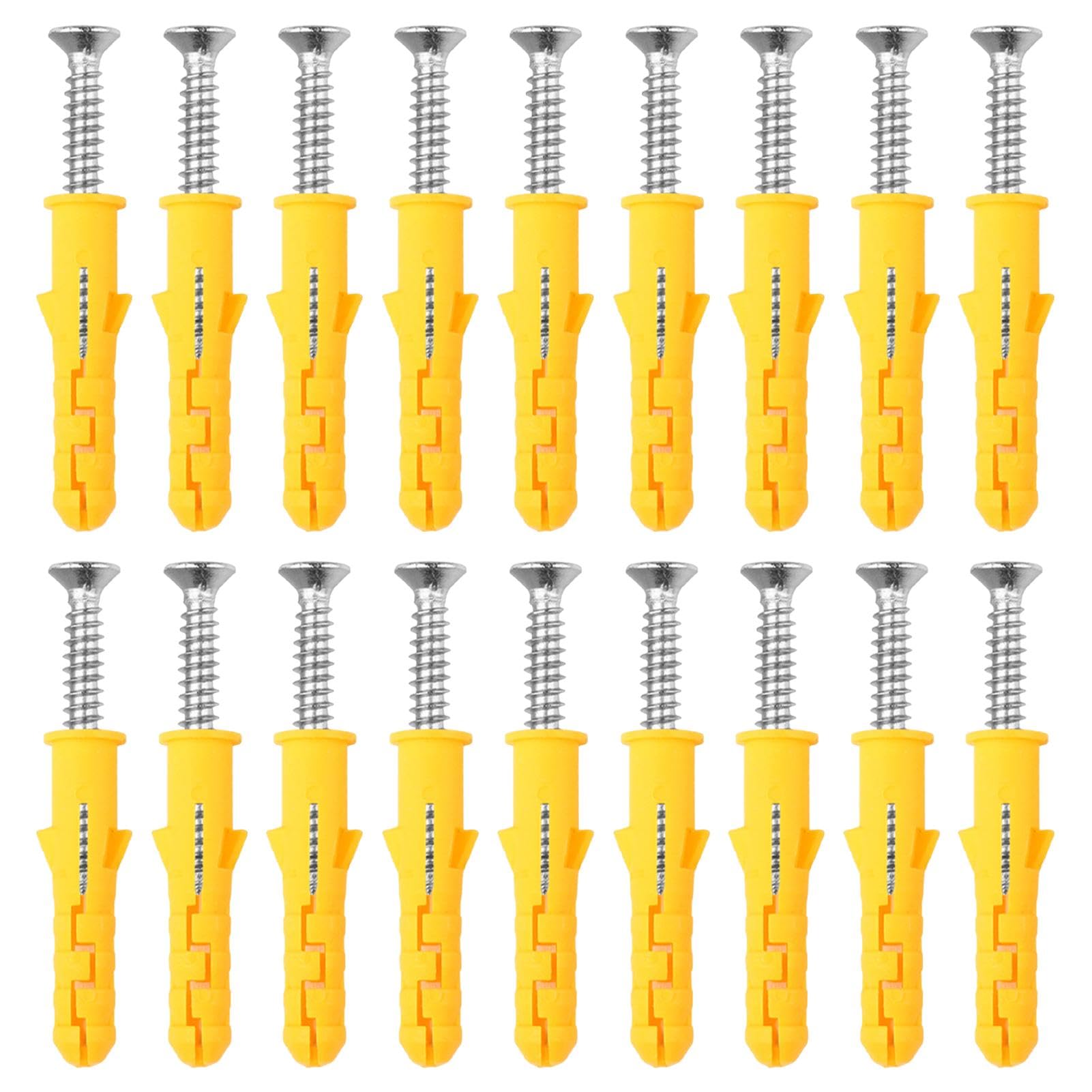 Zolventiq 18 Sets Heavy Duty M10x50mm Masonry Brick Wall Plugs & Concrete Screws Zinc Plated Anchor Bolts, Strong Wall Plugs and Screws Set for TV Bracket Aerial Satellite Fence Shelves