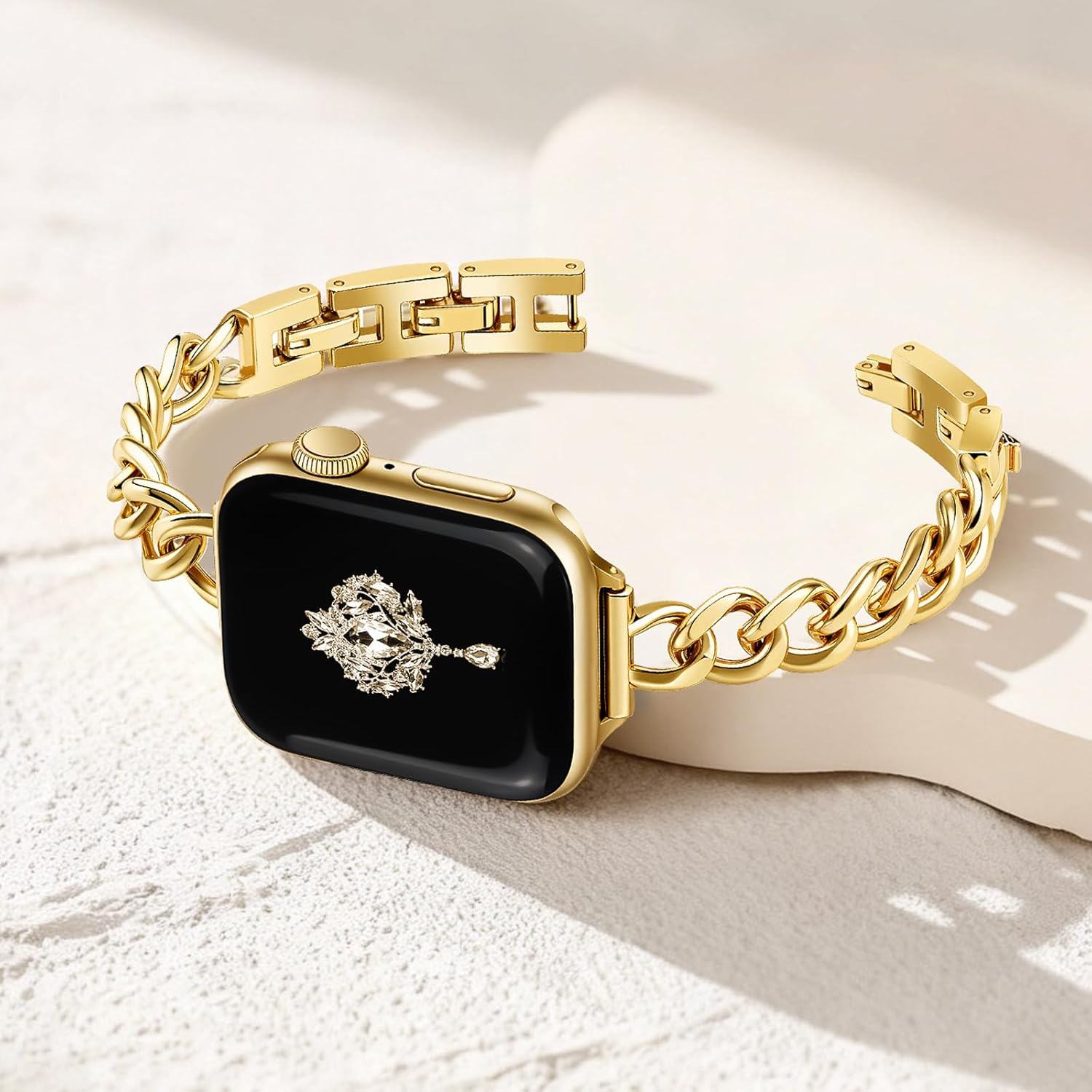 Slim Gold Band for Women Feminine Elegant Compatible with Apple Watch 38mm 40mm 41mm 42mm (S10/11) Adjustable Metal Strap Dressy Chain Bracelet for iWatch Series 11/10/9/8/7/6/5/4/SE/3/2/1 - Image 6