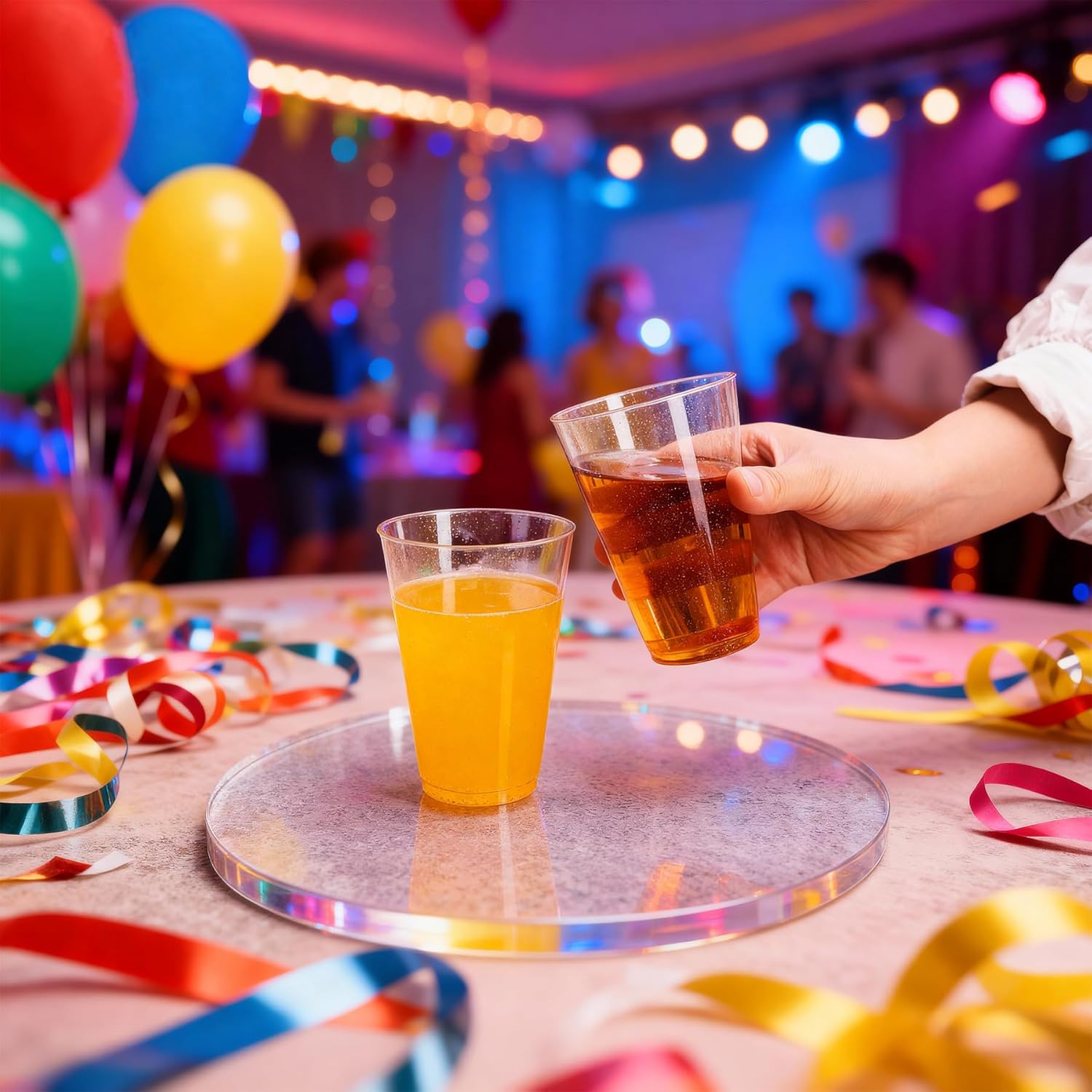 14 oz 100 Pack Gold Plastic Cups, Disposable Gold Glitter Cups, Bulk Gold Plastic Tumblers for Party, Wedding, Birthday and Holiday - Image 5