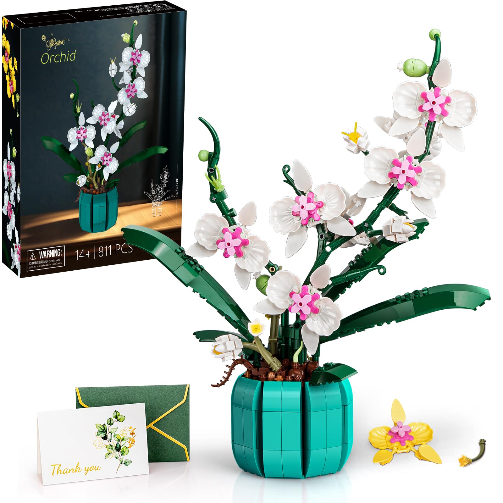 Amazon.com: JOJO&Peach Orchid Bonsai Building Set, Botanical