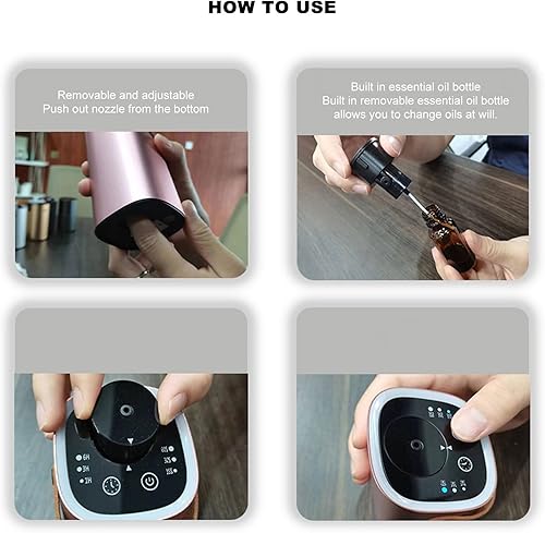 Miniatura 7 de Difusor de aceite esencial, difusor de aceite esencial de aromaterapia sin agua, 0.7 onzas líquidas para aceite esencial, cubierta de aroma de hasta
