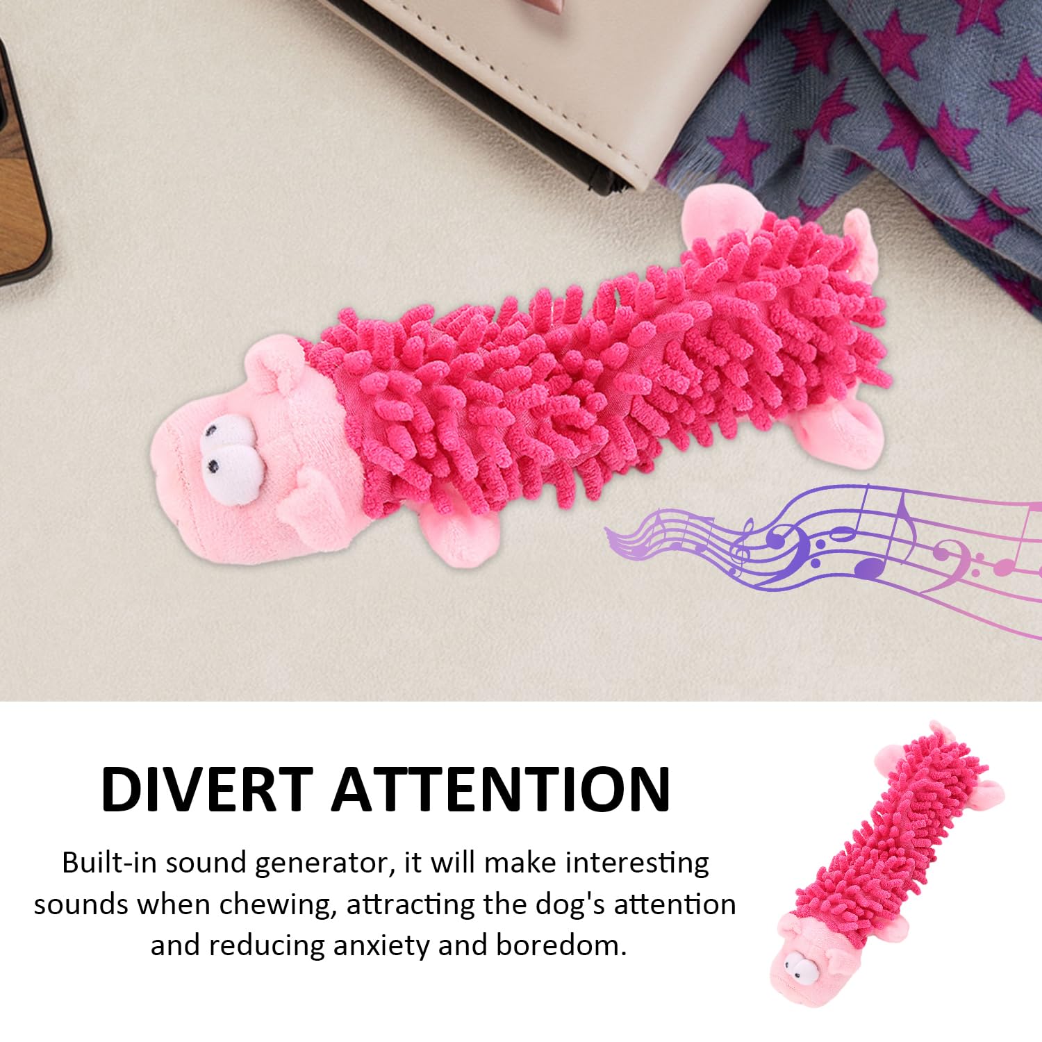 JTMKYO Soft Toy - Pig Dog Teething Toy, Squeaky Pet, Kill Time, Suitable for Dogs (Pink) - Image 3