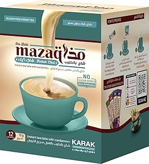 أكياس شاي كرك من مذاق بدون سكر، عبوة 12 ظرف، 12 جرام