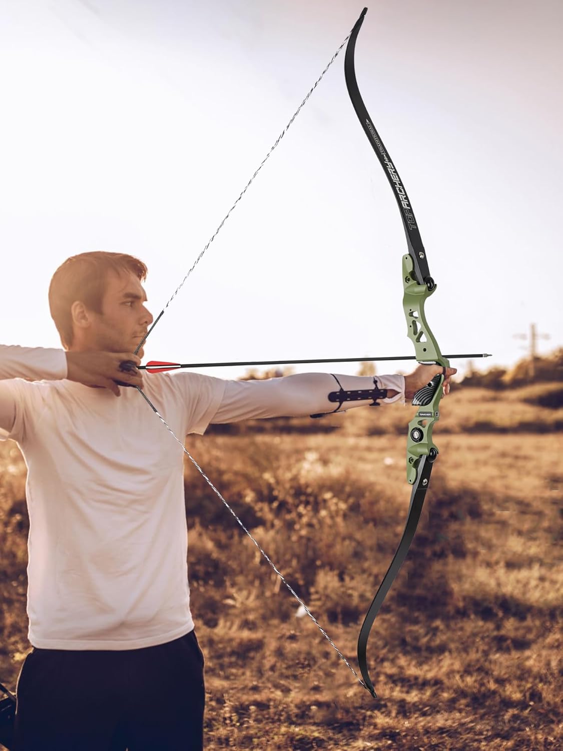 TOPARCHERY 19 Inch ILF Bow Riser Aluminum Alloy Takedown Recurve Bow Handle Grip Right Hand for Archery Competition Shooting