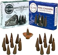 Vista 301 de TRUMIRI Incense Cones - Combo Pack of 20 Cone Incense - 10 Nag Champa + 10 Palo Santo - Insence Cones - Incense Cones Scented - Cone Incense Scents