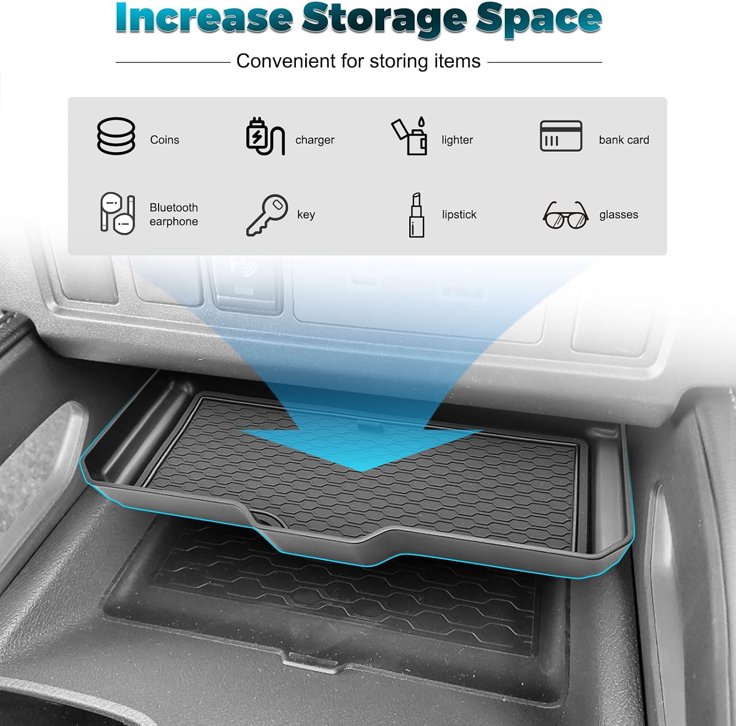 Upgrade Center Console Organizer Tray Compatible with 2022-2026 Nissan Frontier for Under Climate Control Storage Box Insert Accessories (Easy to Install)