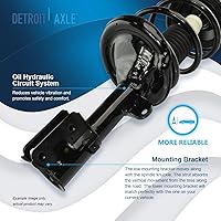 Vista 183 de Detroit Axle - Kit de suspensión delantera de 10 piezas para Chevy Aveo Aveo5 Pontiac G3 Wave 2 Ready Struts Assembly 2 Enlaces de barra