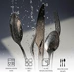 MIAMIO Cutlery Set 72 Piece for 12 People, 18/10 Stainless Steel Flatware Set with Steak Knives, Forks, Knives & Spoons, Modern Dishwasher Safe (Black)