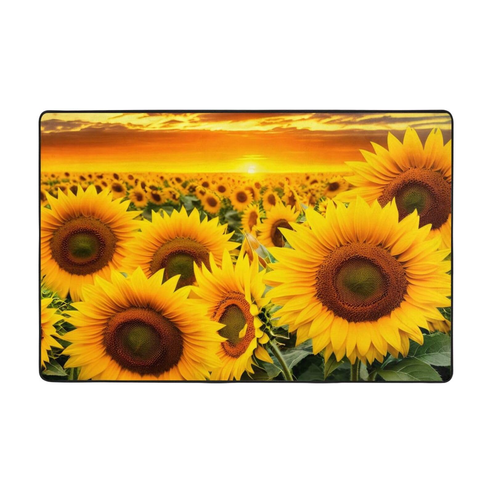 XDCYWBZDBC Sunflower Pattern Washable Carpets Living Room Footcloth Interior Decorative Rugs Are Used In Bedrooms Restaurants Living Rooms Offices Coffee Tables Balconies Etc