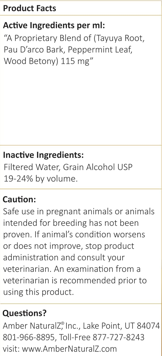 AMBER NATURALZ Pyntril Peaceful Mind Herbal Supplement for Dogs, Cats, Birds, Guinea Pigs, and Rabbits | Herbal Pet Supplement for Relaxation | 4 Fluid Ounce Glass Bottle | Manufactured in The USA