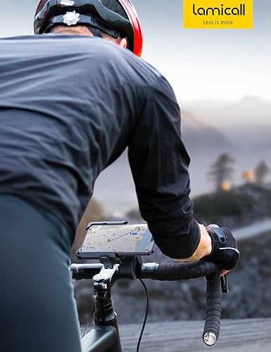 Miniatura 7 de Lamicall Soporte de teléfono para motocicleta compatible con cámaras bloqueo de 1 s abrazadera de manillar para bicicleta clip de teléfono para