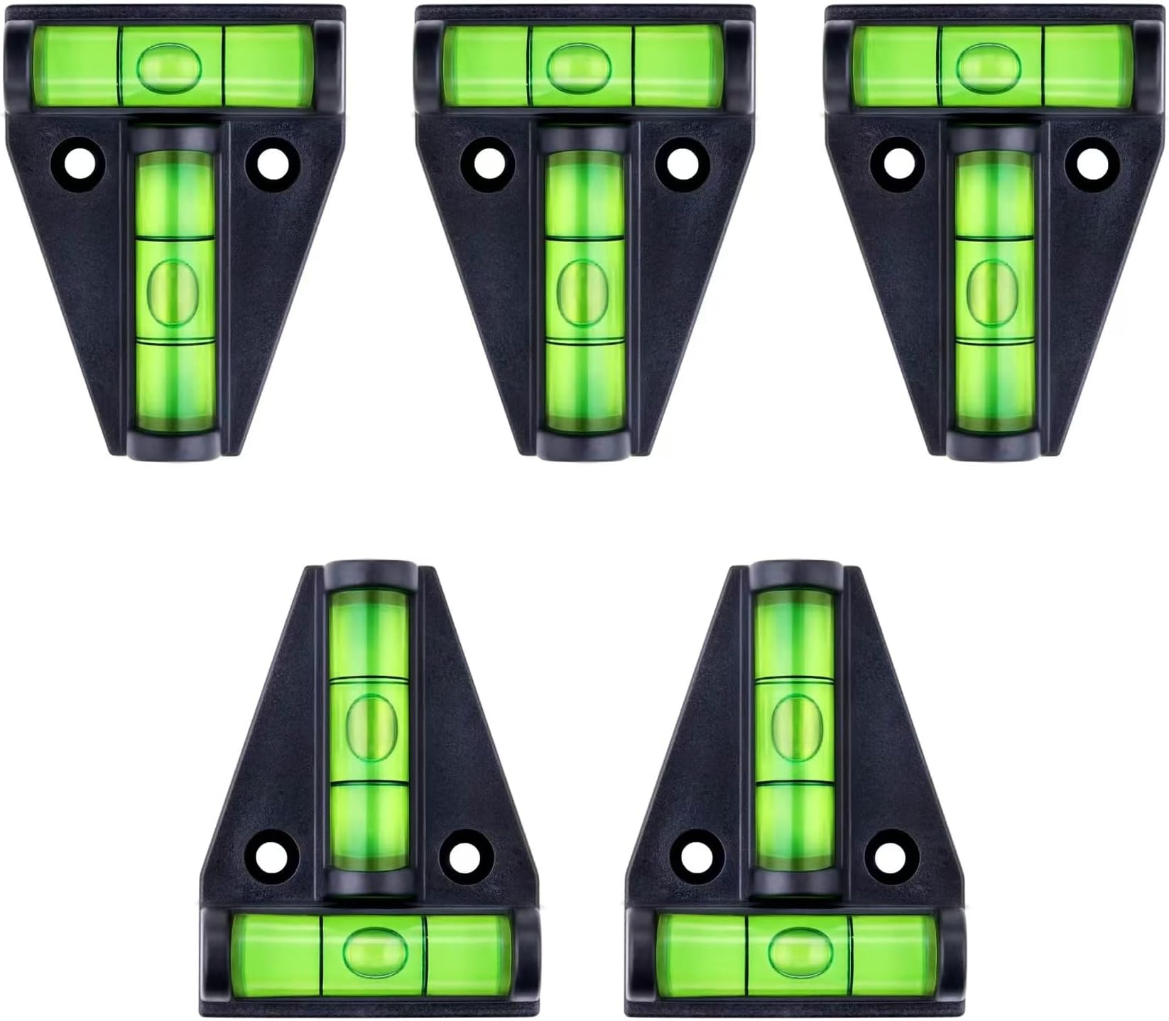 5 Pcs Multipurpose 2 Way Spirit Level T-Type Bubble Level for RV, Machines, Furniture, Tripods, Camera Equipment Measure