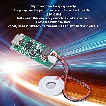 Mist Maker Atomization Plate, Easy to Use USB Humidifier Module for Ultrasonic Atomizers with Multiple Modes, DIY Kit