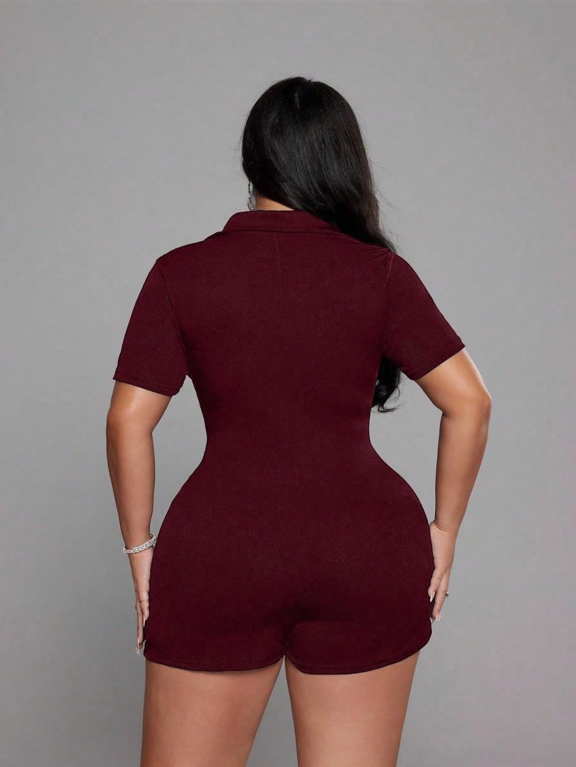 Rompers for Women Summer 2026 Plus Size Wrap Tie Knot Short Sleeve Casual Jumpsuit