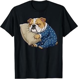 Funny Sleepy English Bulldog Pug Pet Dog Animal Nightgown T-Shirt