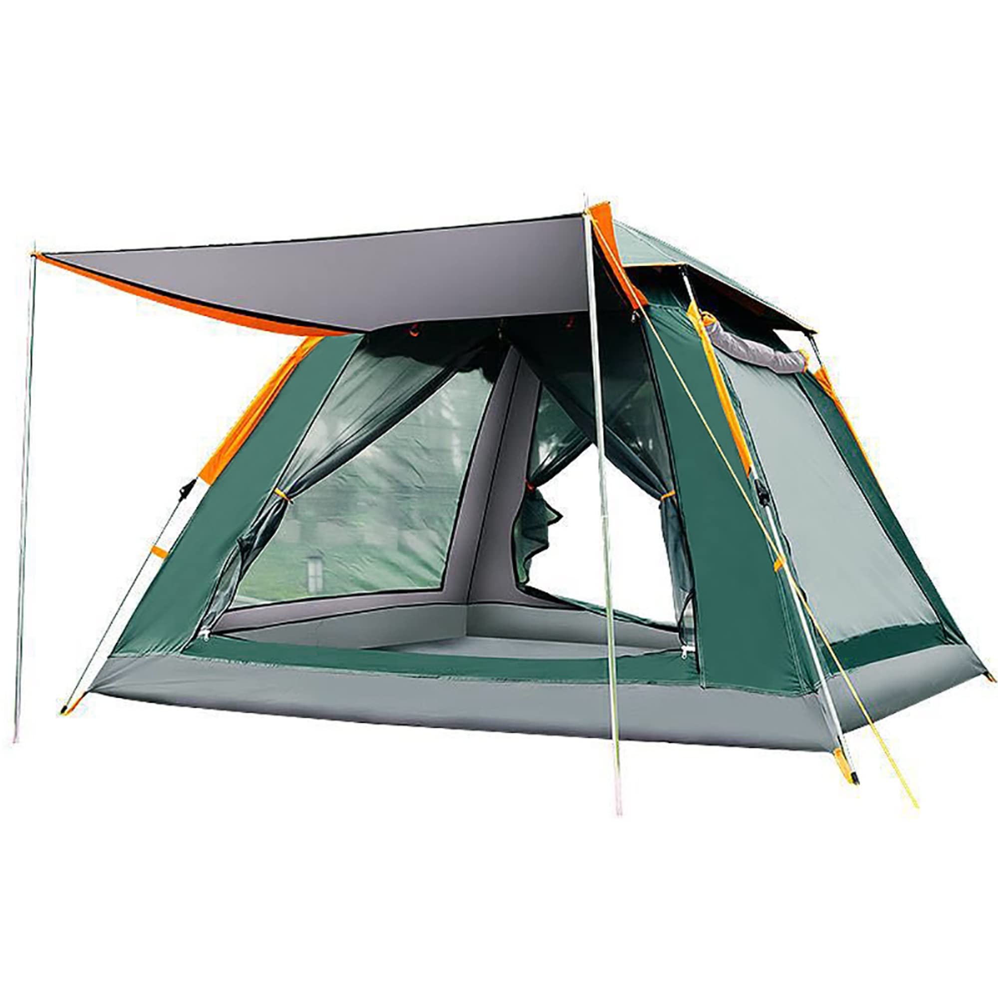 LUNLUN Waterproof Family Camping Tent, For 3/4 5/8 Person, Automatic Opening Instant Pop Up Lightweight Dome Tent Shelters Windproof Easy Set Up Carry (Color : Green, Size : L)