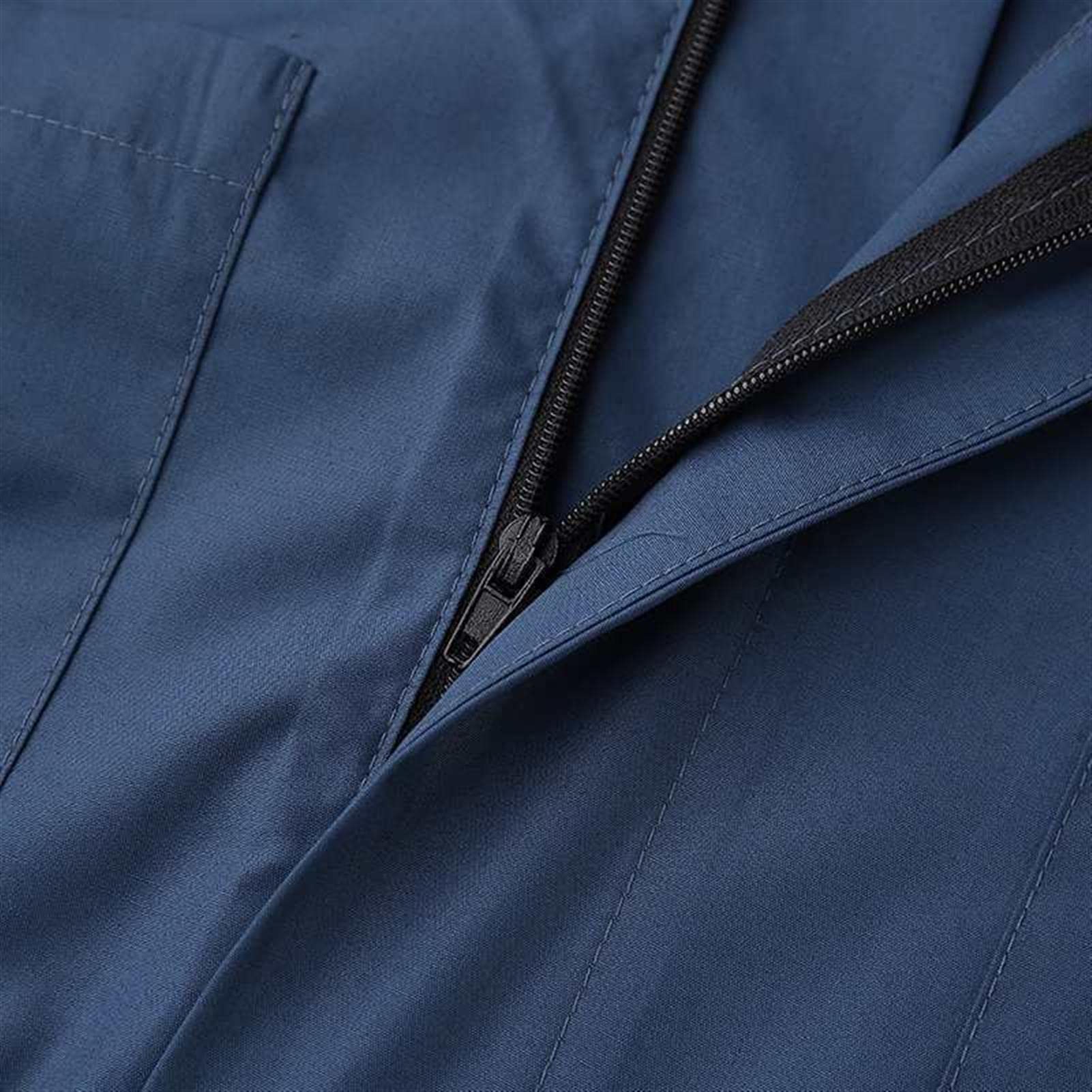 Męskie kombinezony jednoczęściowe długie spodnie na co dzień wygodna koszulka z krótkim rękawem slim fit zamek pajacyki body z kieszeniami, niebieski, XXL