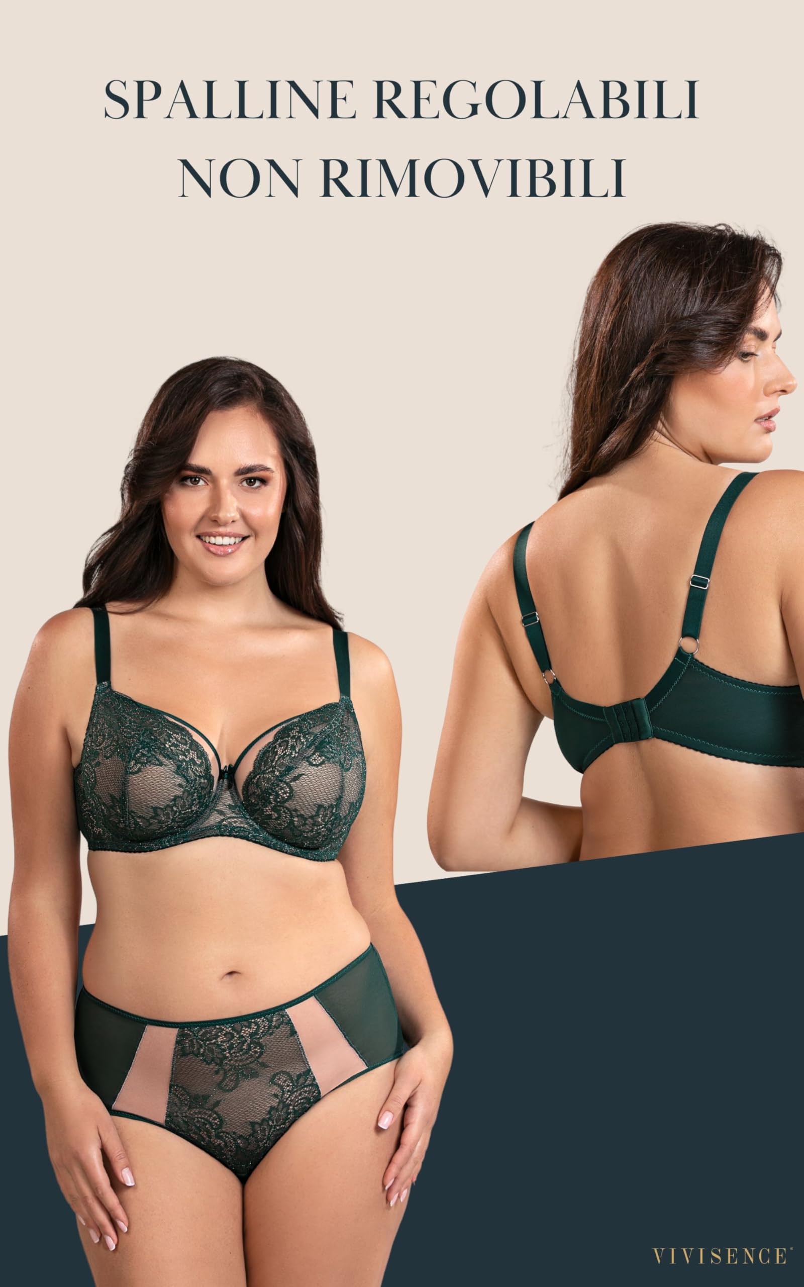 Vivisence Reggiseno Non Imbottito Elegante con Pizzo 1044
