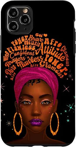 Miniatura 4 de iPhone 11 - Funda de melanina para mujer color negro color marrón para niñas y mujeres