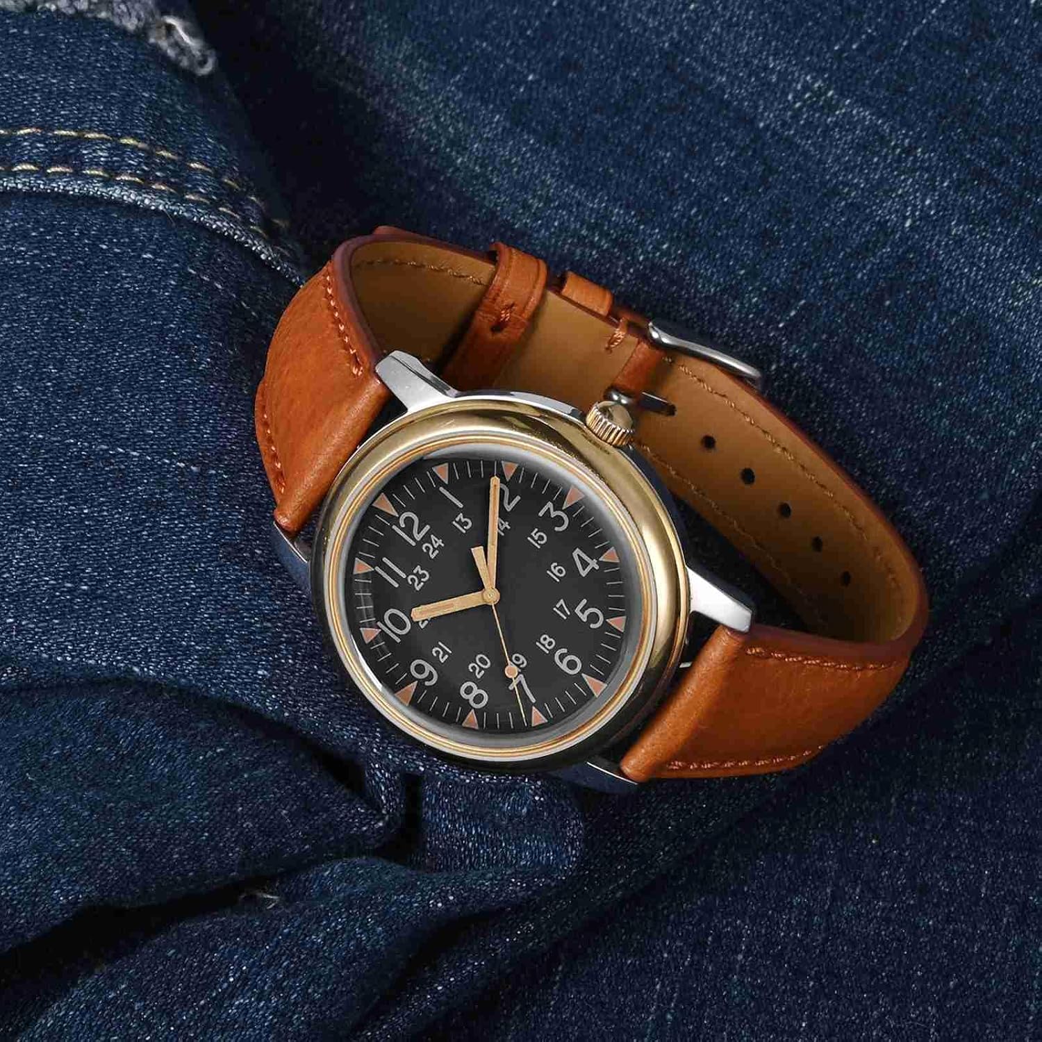 BISONSTRAP Italian Leather Watch Straps, Collector Series Watch Bands, Extra Long Length, 18mm 20mm 22mm