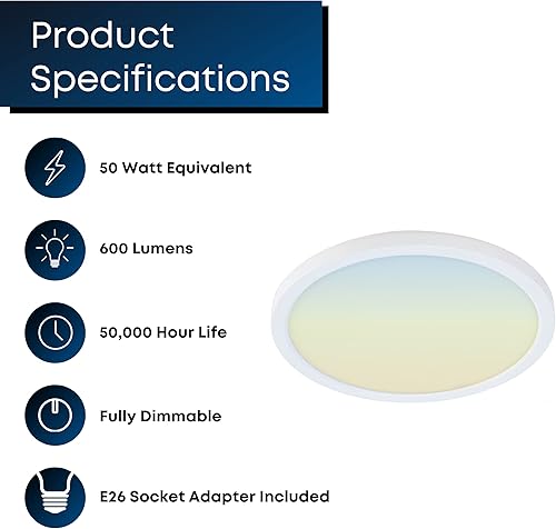 Miniatura 4 de Feit Electric LED Ceiling Downlight, Dimmable Flat Panel Ceiling Light with Color Selection (5CCT), TP24 Adapter Included