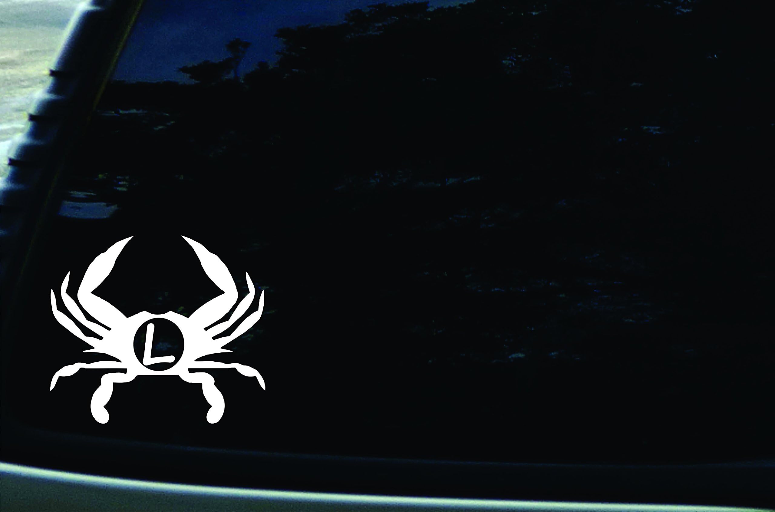 5" X 4.5" Crab with L Vinyl DIE Cut Decal for Your Car, Truck, Laptop, Window