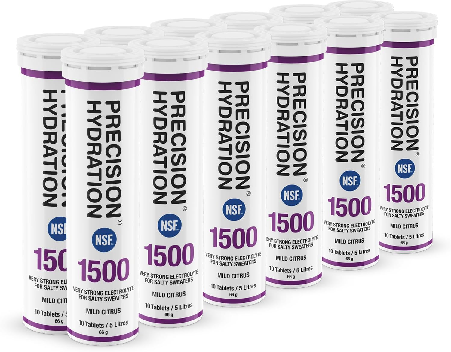 Lite Electrolyte Drink - Multi Strength Effervescent Hydration Tablets - Combats Cramp - Low Calorie, Gluten Free, Vegan/Vegetarian Friendly (12 Tubes, 1500mg/L - Purple Tube)