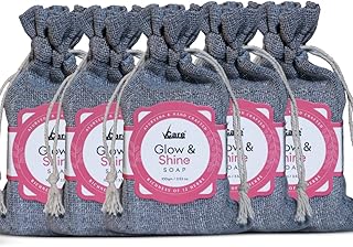 VCare Glow & Shine Soap with 12 Herbal Active Ingredients | Helps Remove Impurities & Improve Skin Tone | For Men & Women | 100g (Pack of 5)