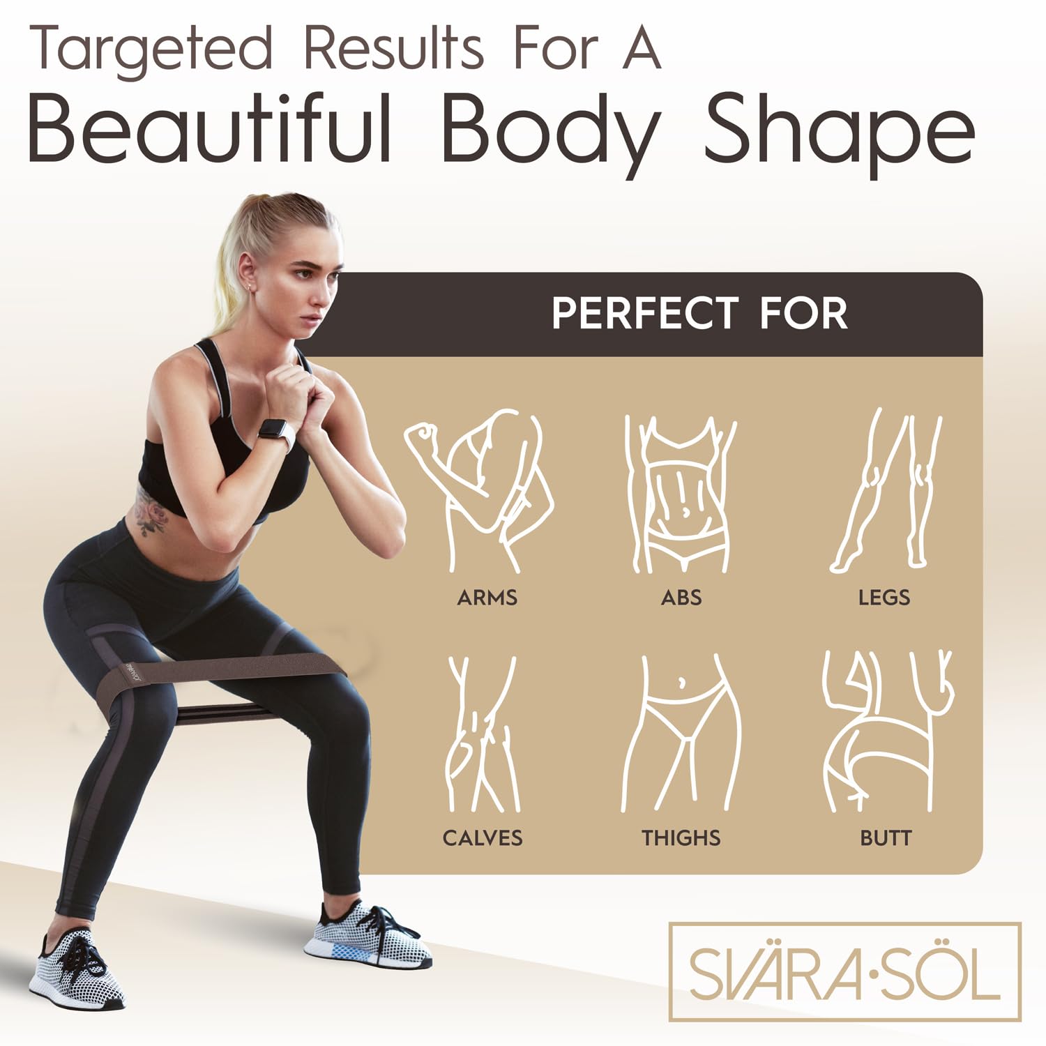 Lot De 3 Bandes De Résistance Svara Sol Pour Sport - Fitness Jambes, Fessiers, Bras