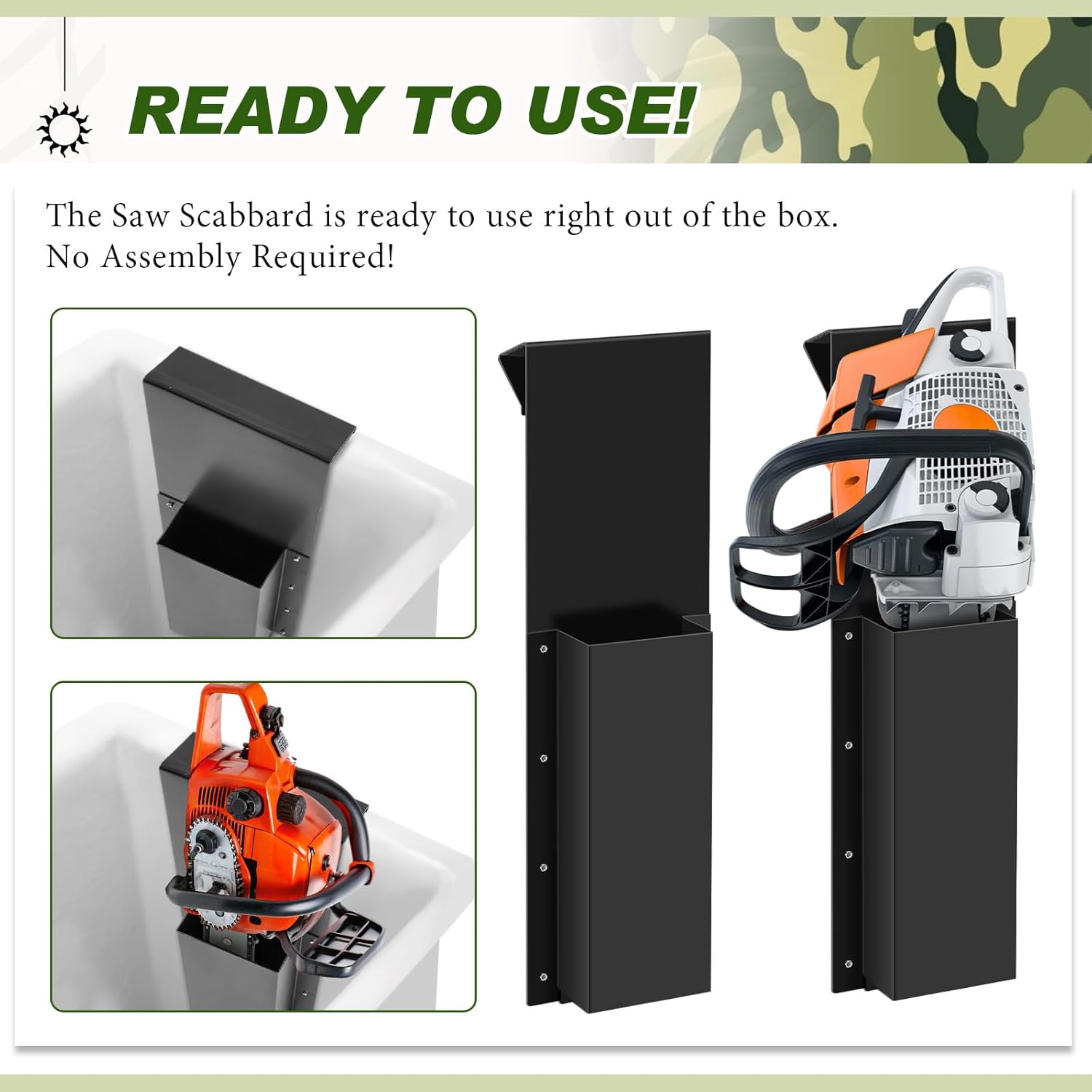 Lasnten Chainsaw Scabbard Chainsaw Holder Mount Tree Cutting Equipment Logging Tools Bucket Truck Accessories Protective Cover for Chainsaws Safe Storage Accessory Universal Fit Measuring 31" Long